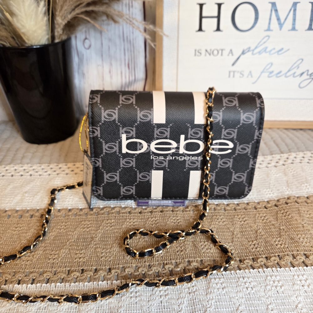 Bebe Black and White Crossbody Bag